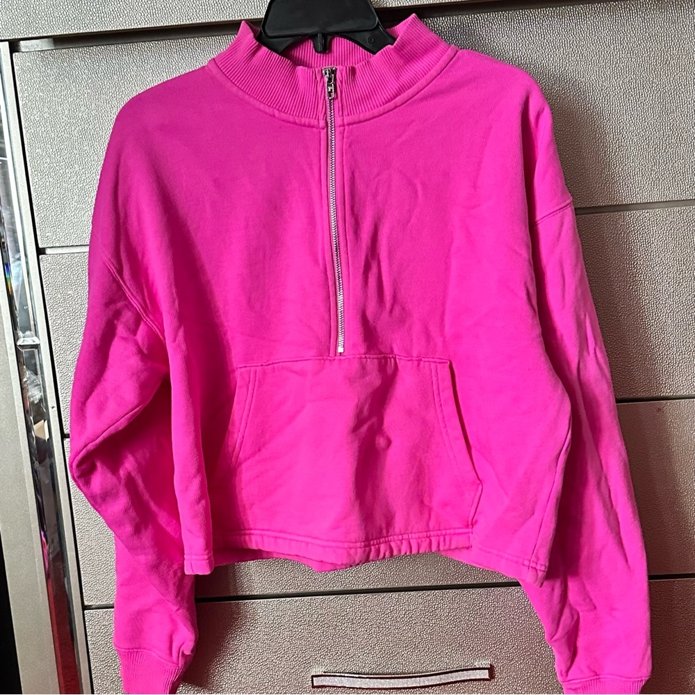 Pink Half-Zip Women's Top
